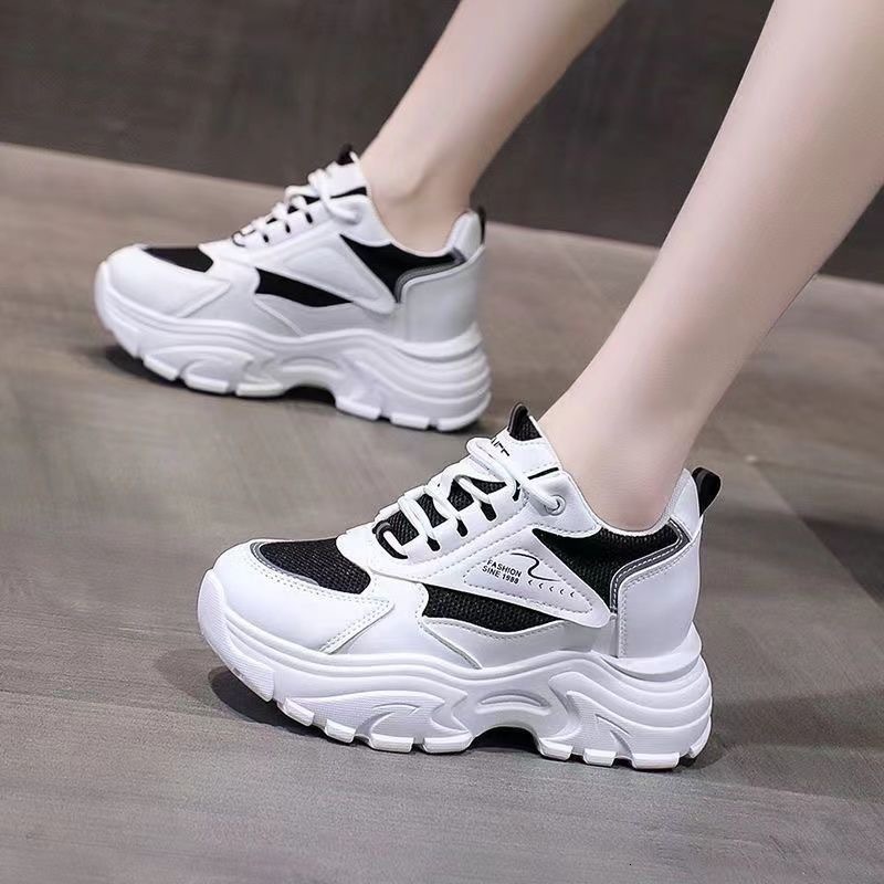Ddmysports White For Women In Spring Summer Mesh Breathable New S Shoes Versatile Thick Soled Sports And Leisure Board Ins Outdoor Shoes