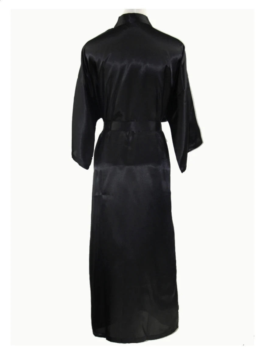 Arrival Chinese Men Rayon Silk Nightgown Traditional Japanese Yukata Kimono Gown With Belt Plus Size S-XXXL NM011 240812