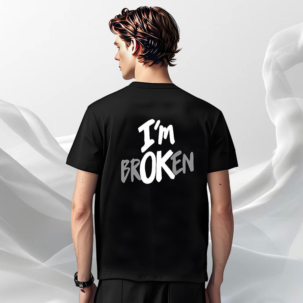 DIY Man T Shirts letter Tees 100% Cotton 230g Casual Daily Wear High Quality Custom Print Plus Size Breathable Soft Men Tshirts