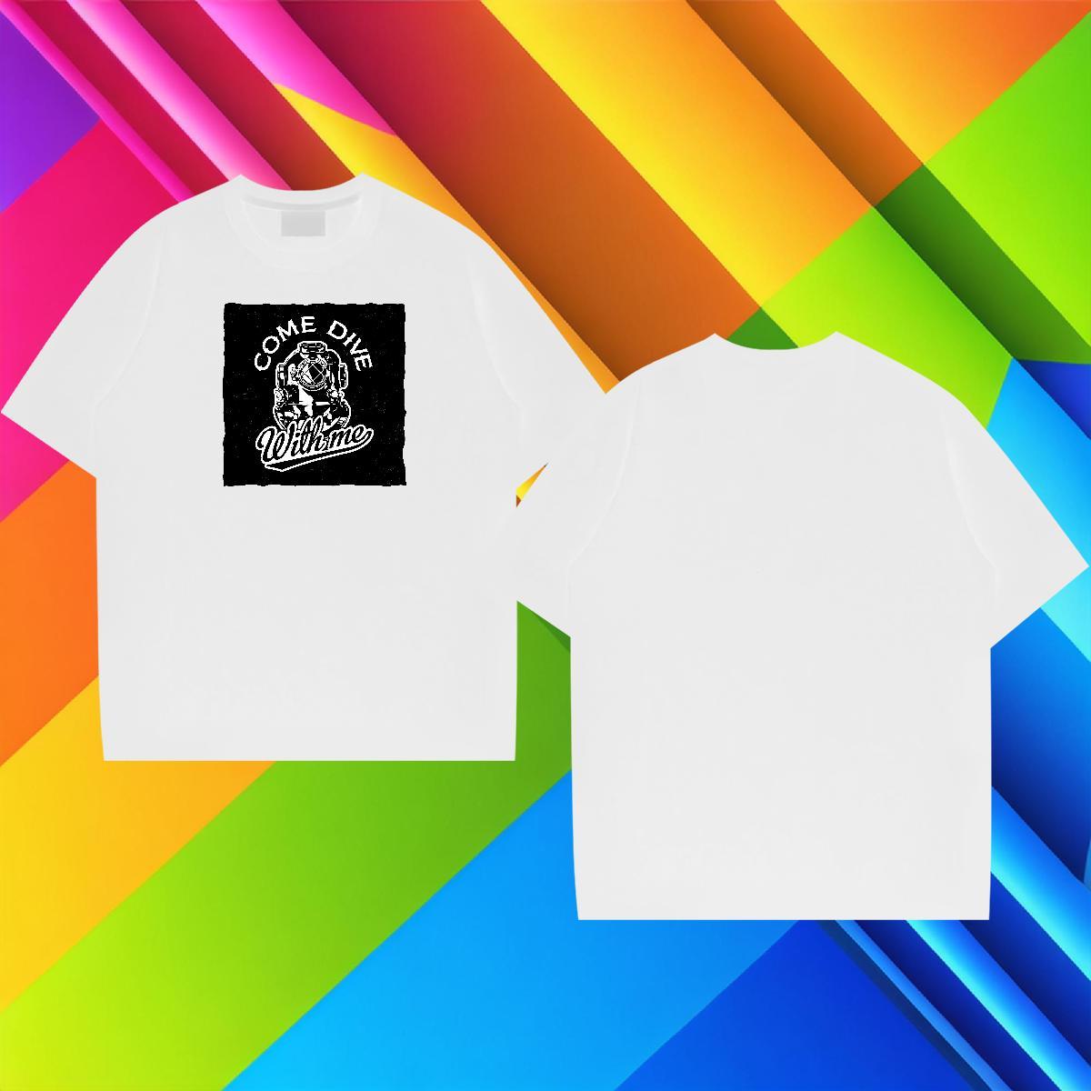 Classic Men Tops Tees logo 100% Cotton 230g Beach Breathable Short Sleeve T-Shirts for Men Plus Size Cartoon Custom Tops Shirt