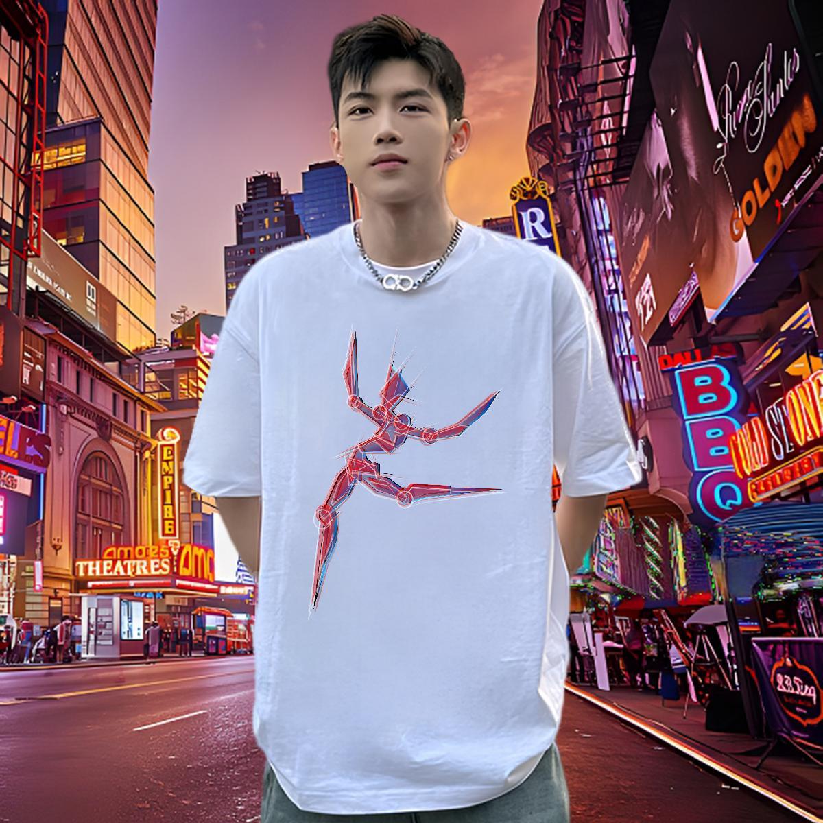 Casual New T-Shirts for Men ET Wear 100% Cotton 230g Sport Comfortable Anime Breathable Crew Neck Tshirts