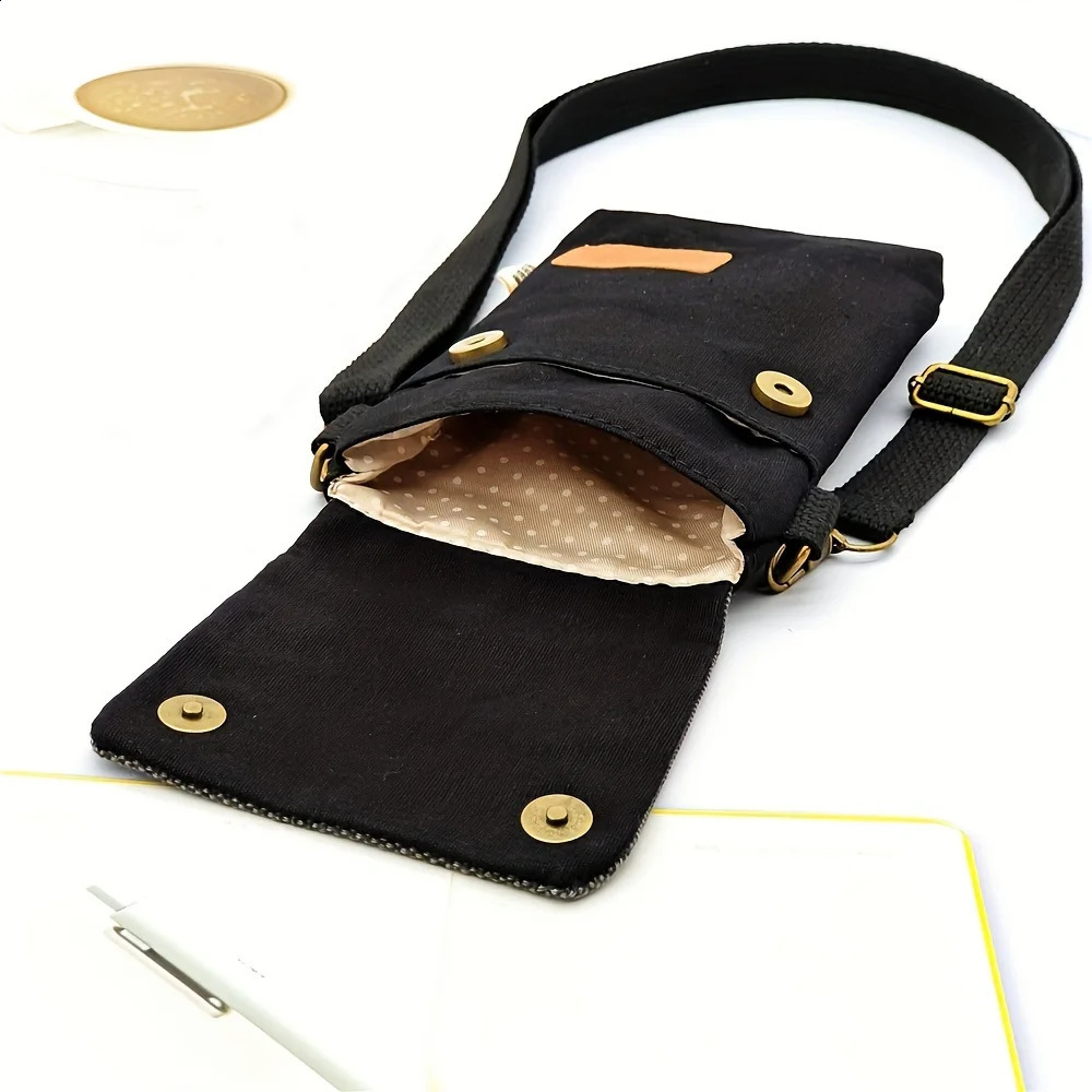 Mini Fabric Crossbody Bag Color Contrast Cell Phone Vintage Shoulder Purse For Women Small Allmatch 240810Z
