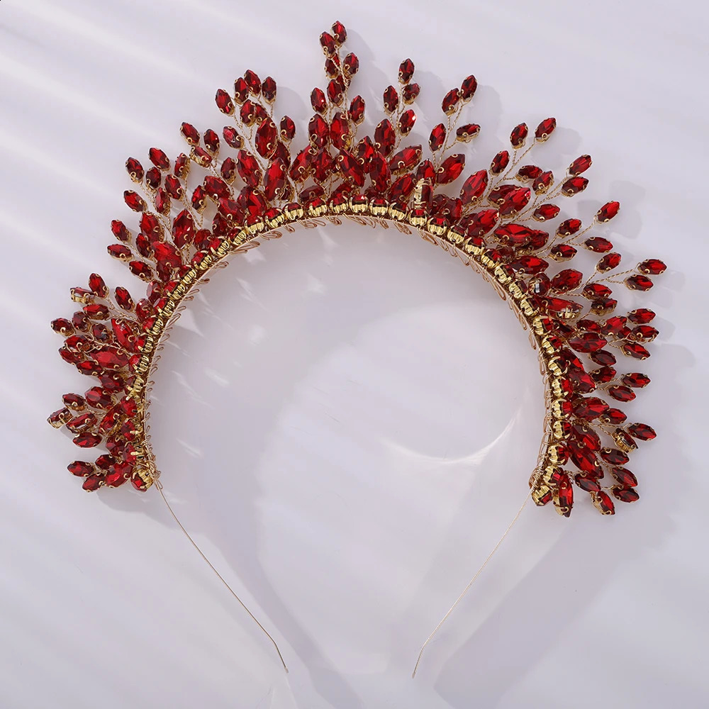 Rhonestone Bridal Crown for Women Headpiece Handmade Wedding Hair Jewelry Accessories Fashion Party Prom Tiaras Ornaments 240805