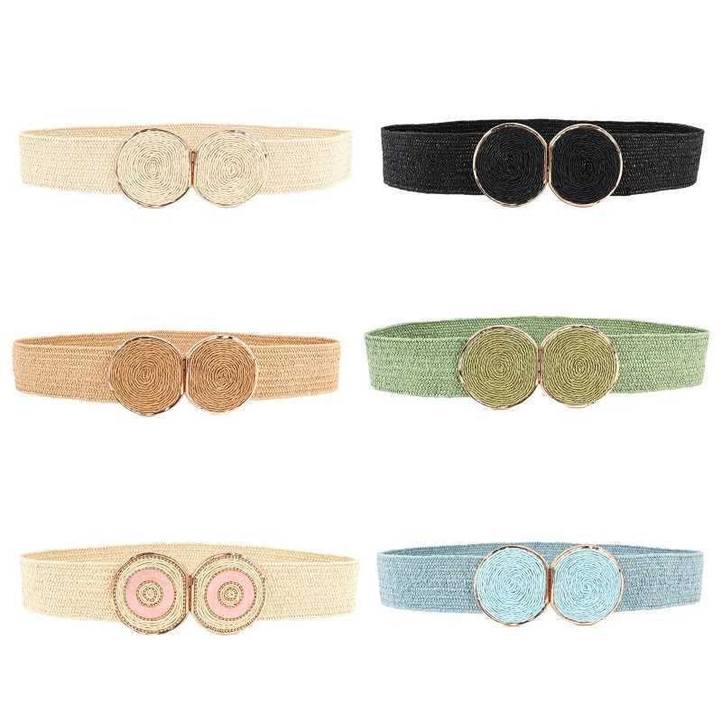 Belts Wide grass band elastic band tight corset shape womens waist belt decorative band Y240810JKHE
