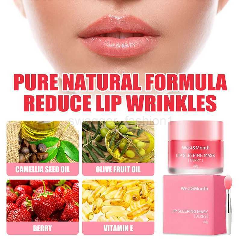 20g Lip Mask Night Sleep Exfoliator Maintenance Lip Balm Moisturizing Bleach Cream Fade Lip Lines Nourishing Care CosmeticXJ240812