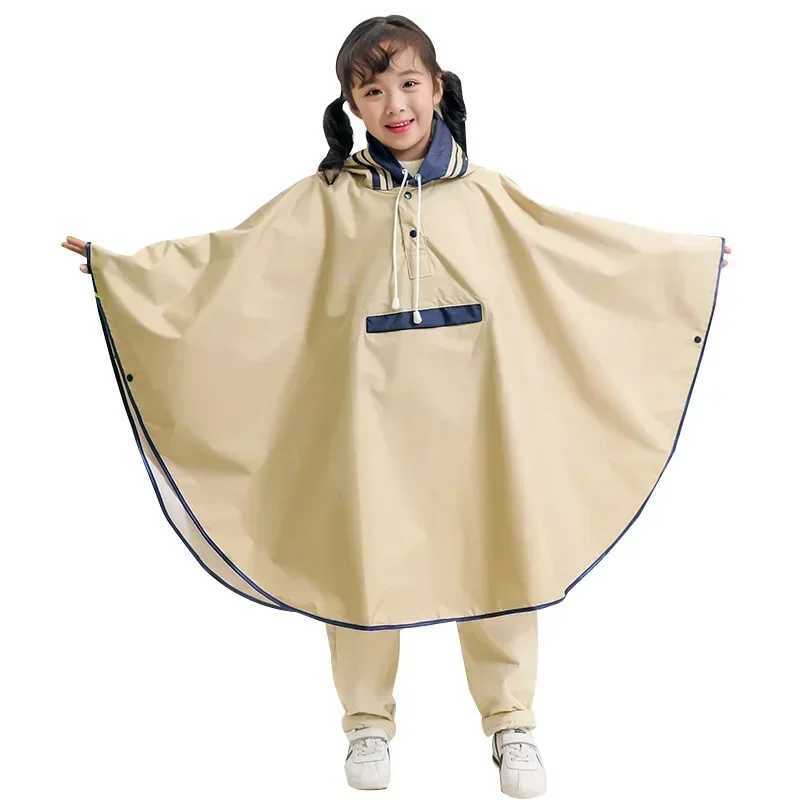 Parent-child Raincoat Kids for Girls Boys Waterproof Hooded Impermeable Kids Ponchos Rain Suit Rainwear with Space for Schoolbag Y240810