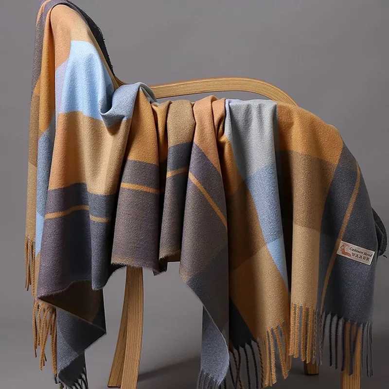 200 * 70cm Fashion Autumn/Winter Warm Cashmere Scarf with Dot Pattern Long tassel Womens Thick Packaging Shawl Womens Muffler Wool Pashmina W240810