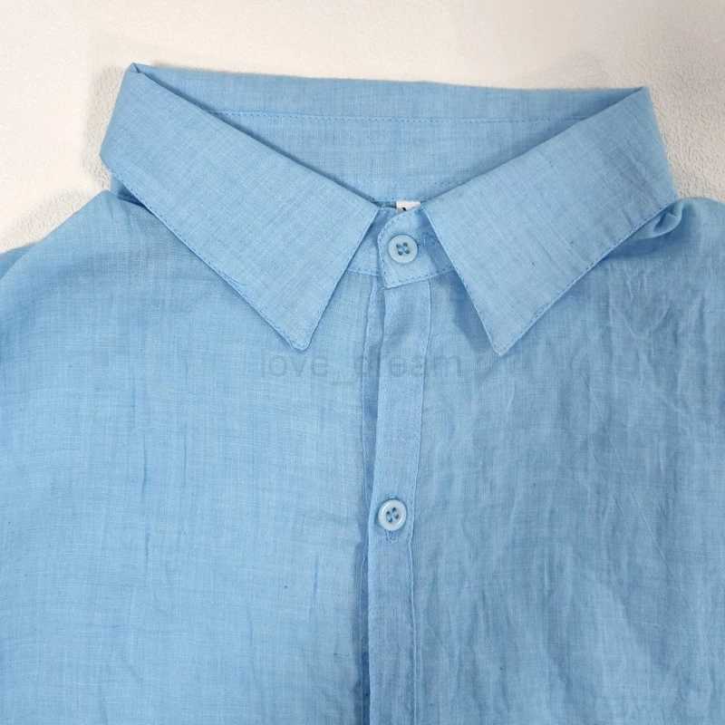 Summer Short Sleeve Shirts Man Cotton Linen Shirt Blouses Men White Social Formal Shirt Business Casual Top Shirt Men ClothesXJ240812