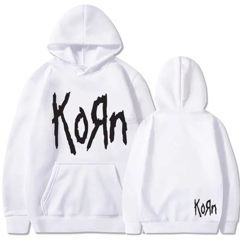 Korn Rock Band Letter Hoodie Men Women Hip Hop Harajuku Hoodies Leisure High Street Sweatshirt Autumn Winter Unisex SweatshirtsXJ240812