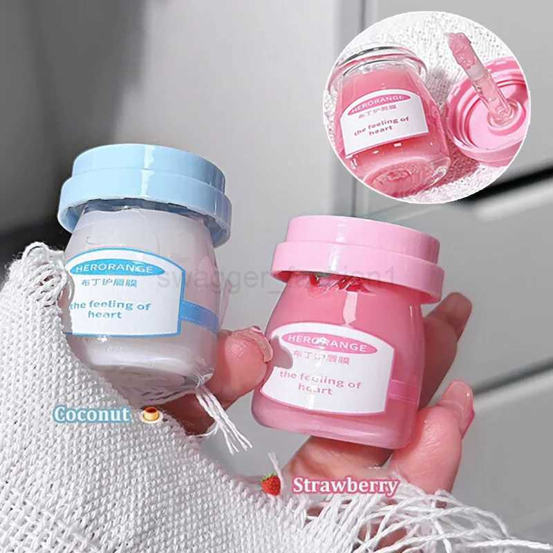 Strawberry Pudding Lip Mask Day And Night Repair Moisturizing Lip Balm Transparent Lip Care Sleep Masks Lipstick Base CosmeticXJ240812