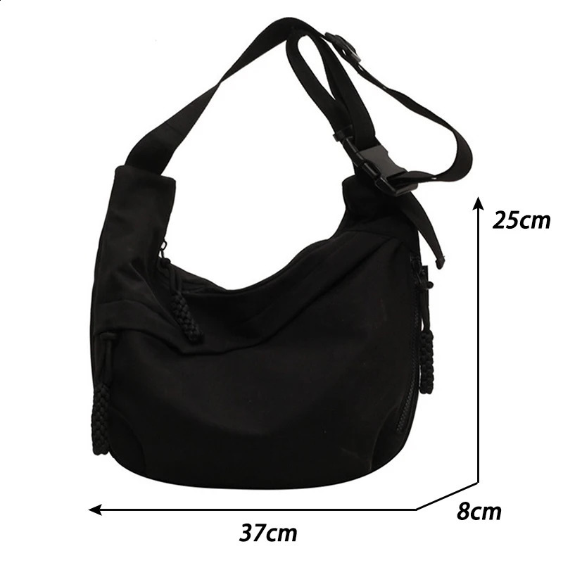 Nylon Hobos Crossbody Bags Solid Casual Zipper Womens 2024 Fashion High Capacity Color Single Shoulder Bag 240810Z