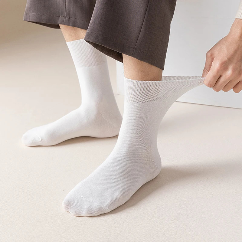 6Pairs Comfortable and Supportive Diabetic Socks for Men and Women Moisture wicking Cotton Fabric Non-binding Top business socks o240812
