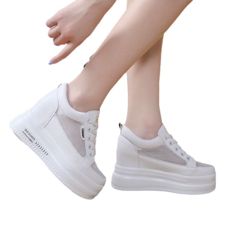 Ddmysports Women S An Internal Increase Of Cm Small White With A Height Women Mesh Breathable Thick Sole And Summer Casual Single Shoes Outdoor Shoes