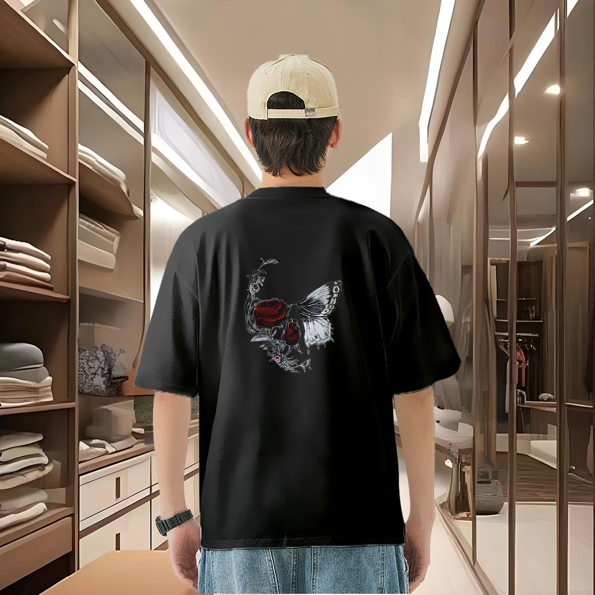 New Designer T Shirts Men skull Clothes 230g Cotton Daily Wear Comfortable White Plus Size Crew Neck Breathable Men Tshirts