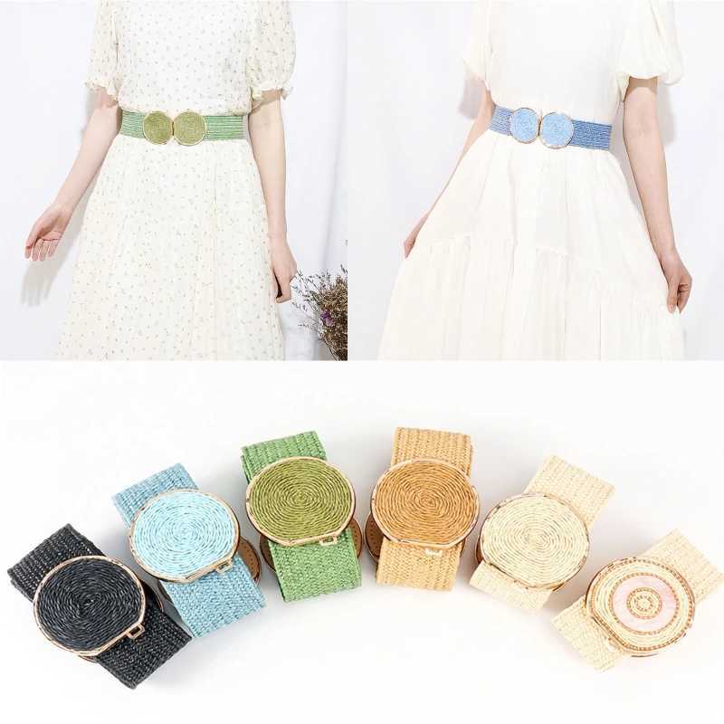 Belts Wide grass band elastic band tight corset shape womens waist belt decorative band Y240810JKHE
