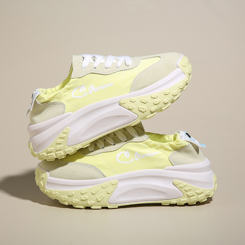 Ddmysports Summer New Thick Sole Pine Cake Umbrella Cloth Breathable And Versatile Dad Instagram Korean Casual Shoes W Outdoor