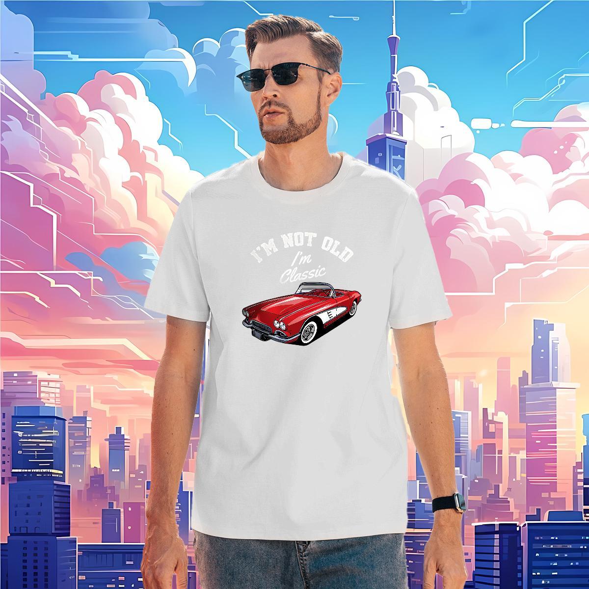 Free Shipping Tshirts car 230g Pure Cotton Casual Daily Wear Short Sleeve O-Neck T Shirt For Man DIY Printed 2024 DIY Tops Shirt
