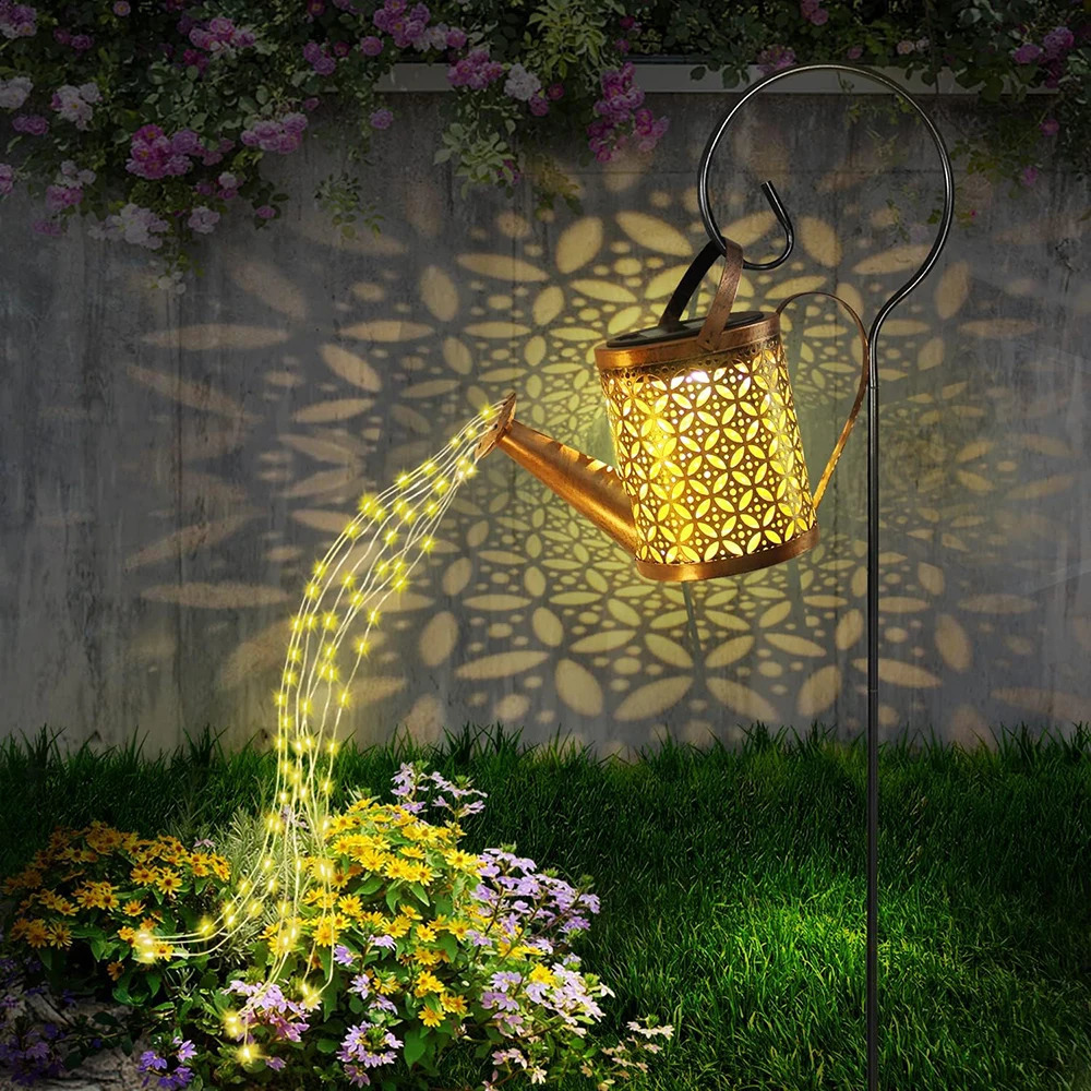Solar Garden Lights Outdoor Hanging Solar Lantern Watering for Patio Yard Lawn Walkway Decorations Lights Retro LED Solar Lights 240805