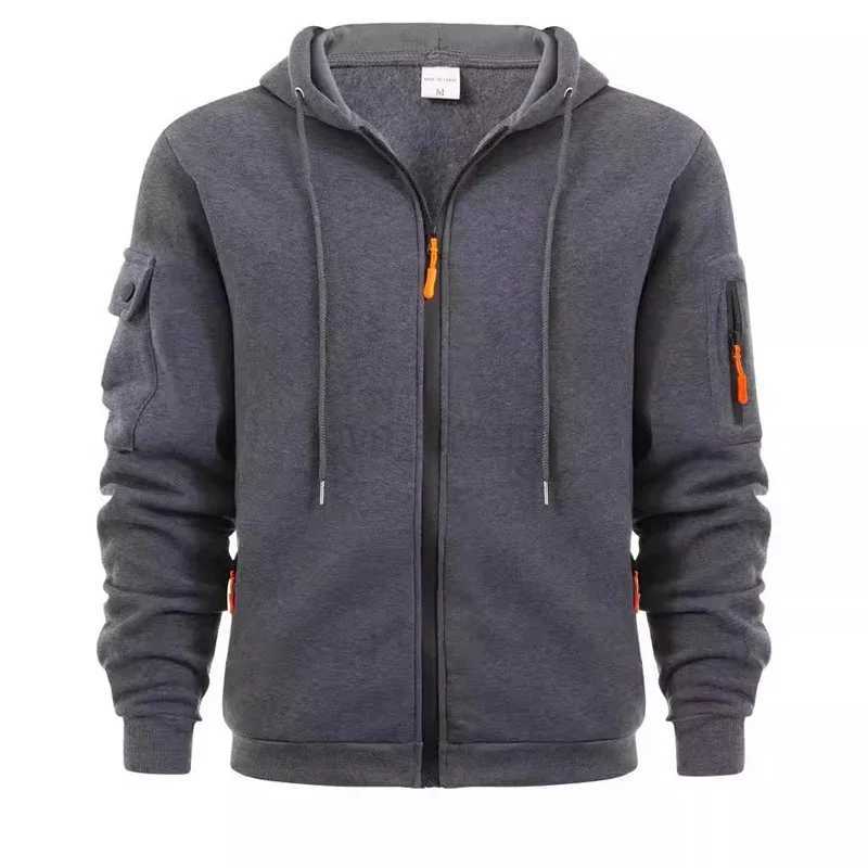 Mens Full Zip Hoodie Jacket Hooded Plain Pocket Sports Outdoor Daily Designer Basic Casual Autumn Winter Hoodies SweatshirtsXJ240812