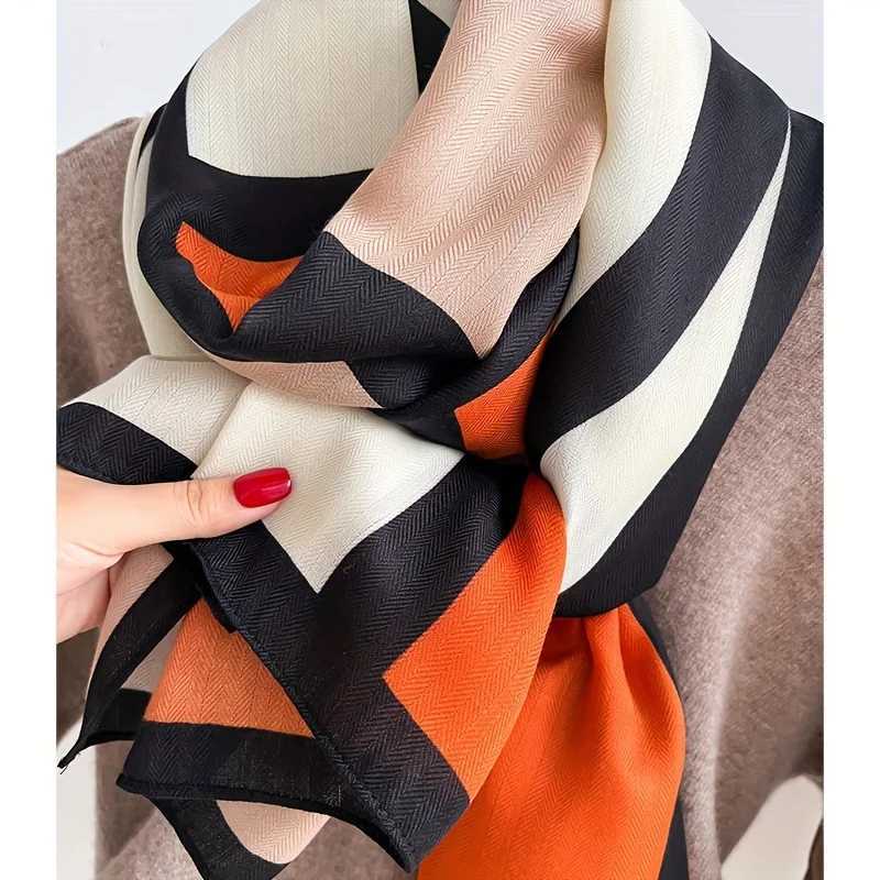 2024 New Contrast Color Scarf Thin Breathable Soft Comfortable Shawl for Spring and Summer Windproof and Sunscreen Womens Travel Scarf W240810