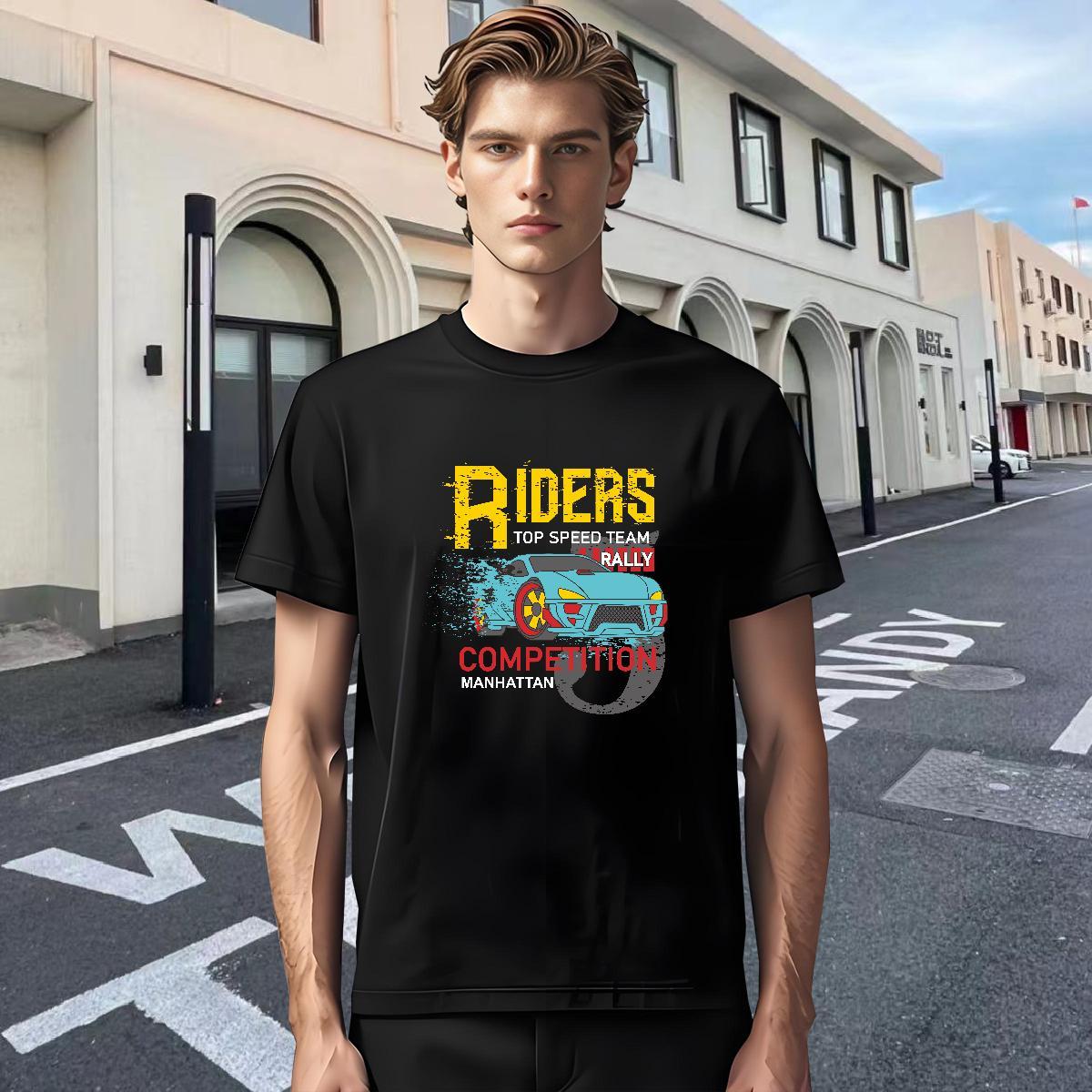 Designer Man T Shirts car Clothings 230g Pure Cotton Casual Daily Wear Loose Customized Print Crew Neck Breathable Tshirt for Man Woman
