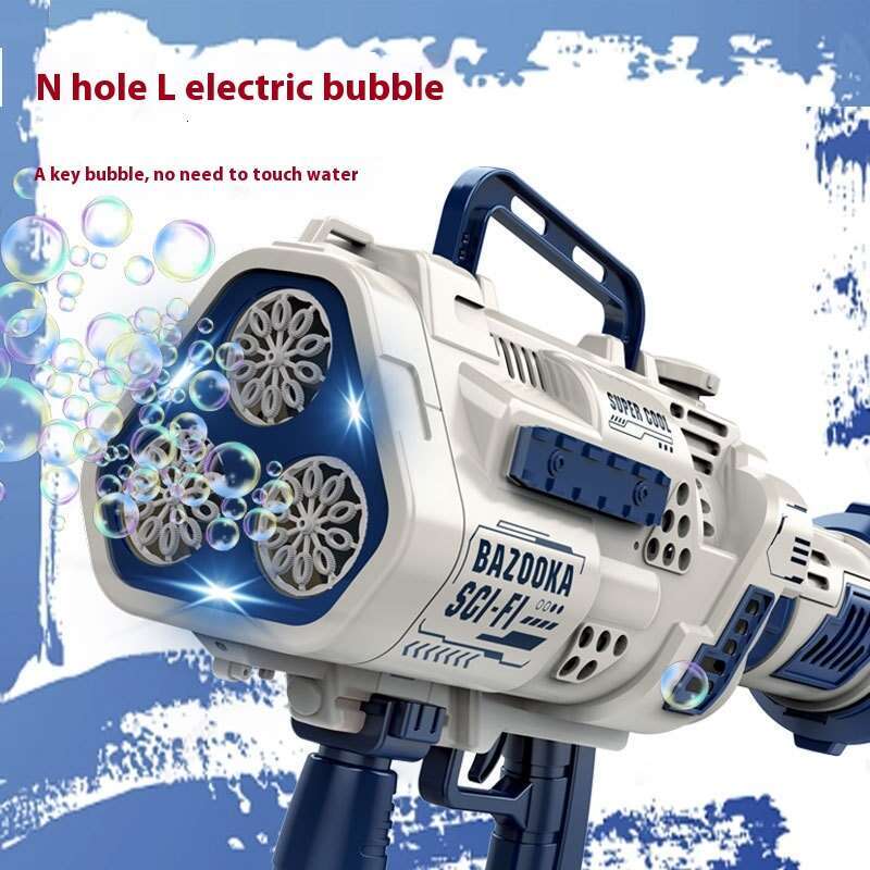Fully Automated Neptune 24-Hole Bubble Machine & Rockets Blaster - Fun Kid's Toy Guns