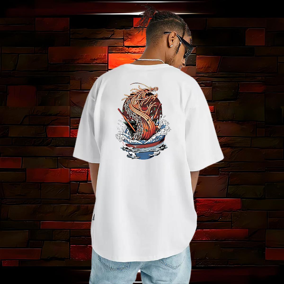 Fashion Casual T shirt skull Tops Shirt 100% Cotton 230g High Street Hip Hop Cool DIY Anime Crew Neck Men Clothes T-Shirt