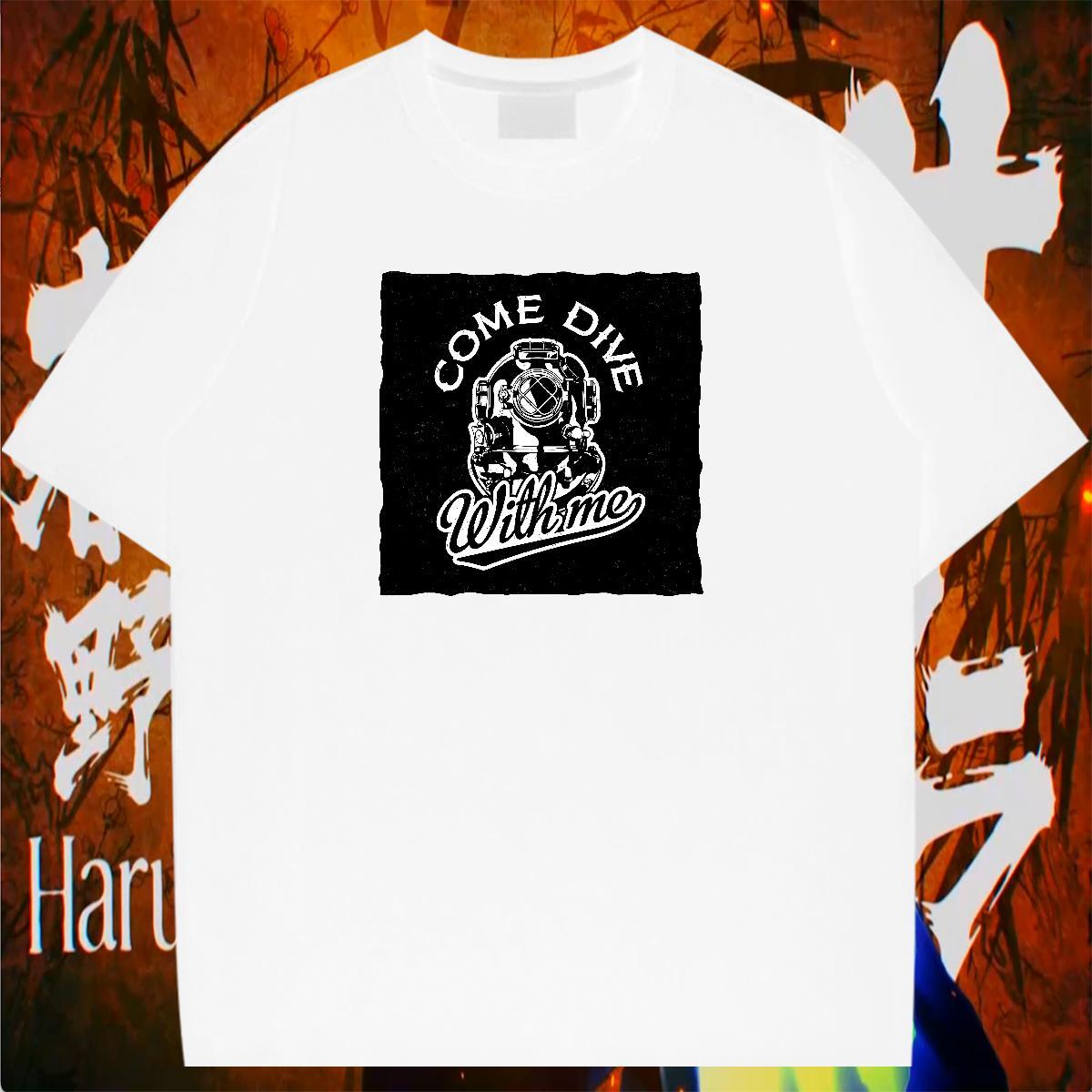 Fashion Man T Shirts camera Tops 230g Cotton High Street Hip Hop Loose Black Oversized Breathable Short Sleeve Men Tops Tees