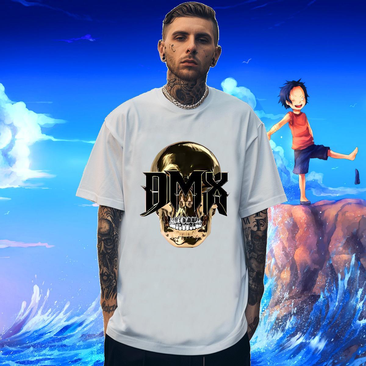 Casual New T shirt skull Tshirts 230g 100% Cotton Street wear Hip Hop Cool Design White Plus Size Crew Neck Breathable Tshirt for Man Woman
