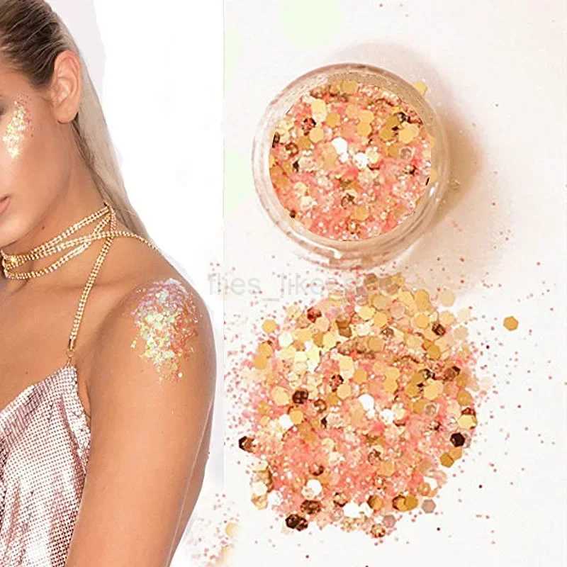 New Mixed Glitter Sparkling Round Color Sparkling Jar Nail Facial Body Shadow Sparkling Beauty Makeup Sparkling Powder W240812