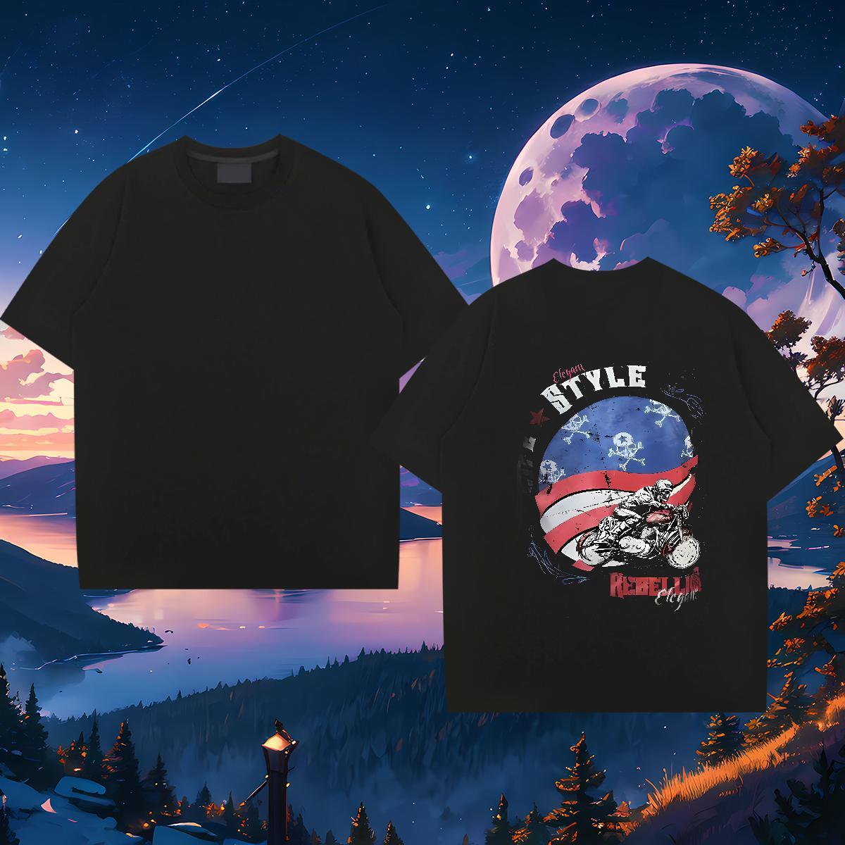 Brand Man T Shirts skull Tops Shirt 230g Cotton Casual Daily Wear Wholesale Plus Size Custom O Neck Short Sleeves Men Tops Tees