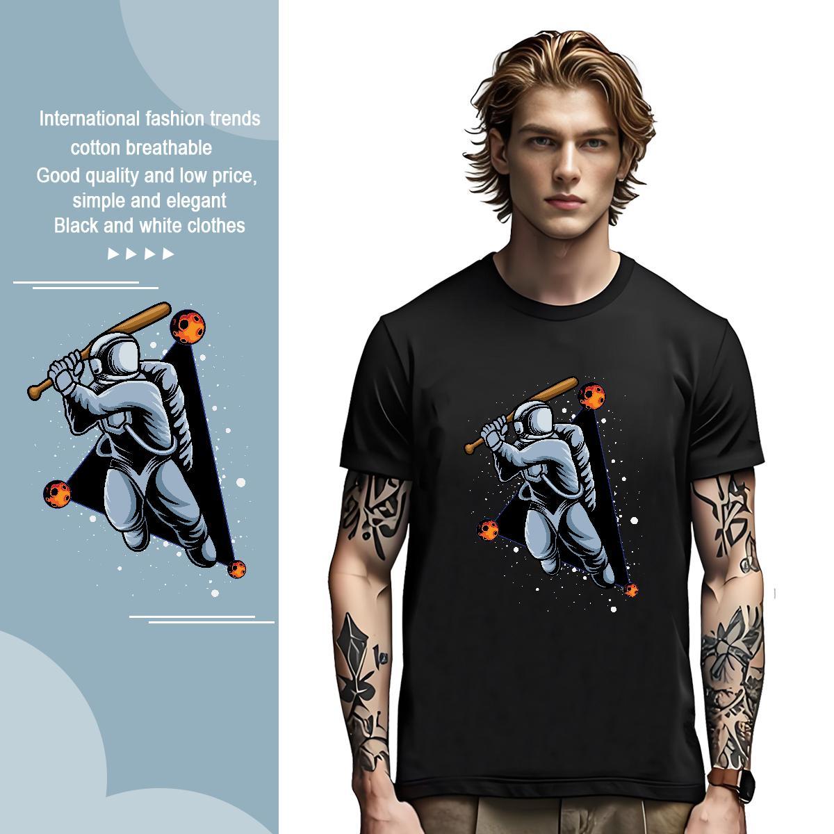 Casual New Man T Shirts 100% Cotton 230g Men Tshirts Street Casual Breathable Short Sleeve Custom Cartoon Designer Tops Tees