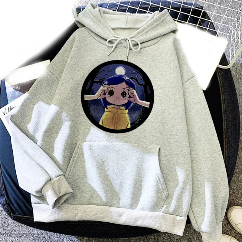 Cartoon Coraline Printed Hoodies Men Woman Streetwear Hoodie Hooded Sweatshirts Pullovers 240805