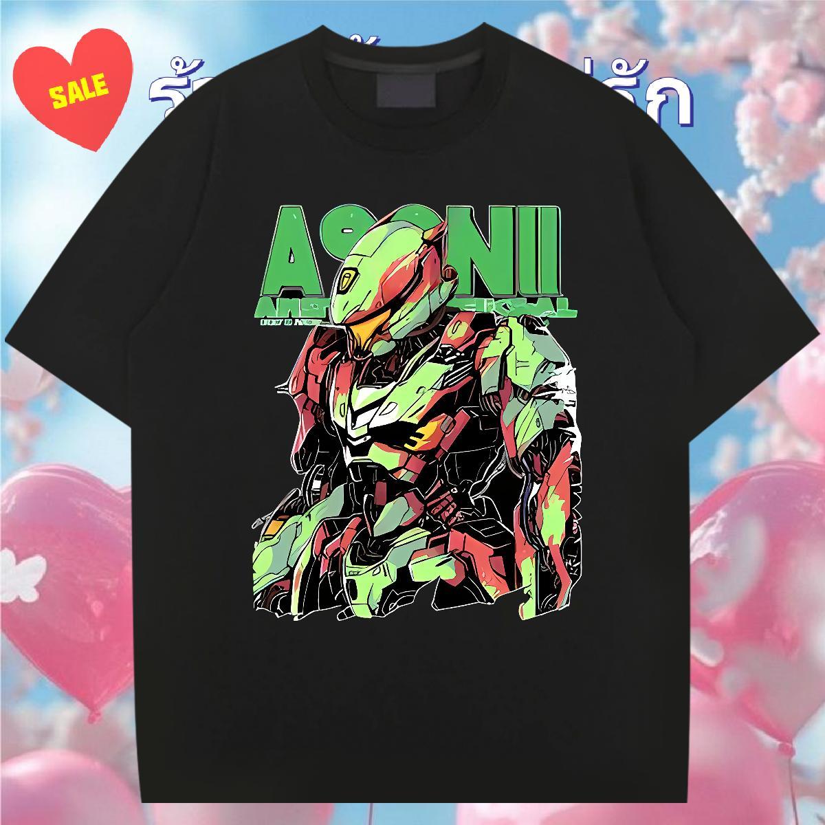 New Designer T shirt robot Tops 230g Pure Cotton Street Casual Cool White Plus Size Breathable Crew Neck Men Tshirts