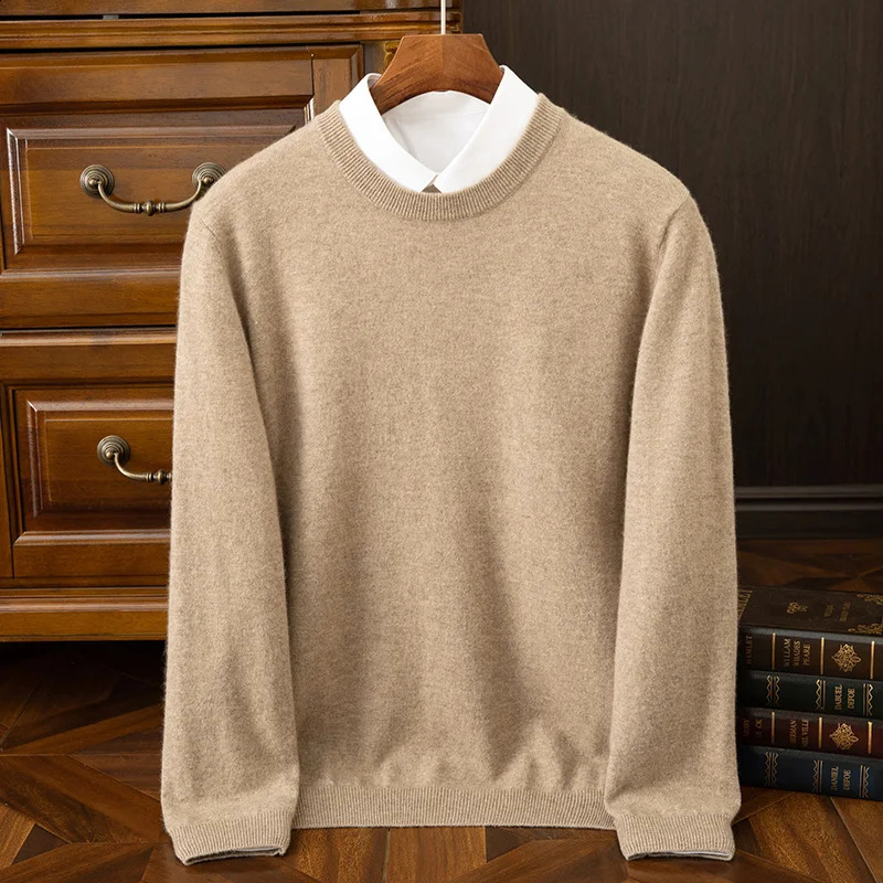 Autumn and Winter Collection {100 Cashmere} Mens Cashmere Selling Round Neck Casual Solid Color Knitted Sweater for Me 240809