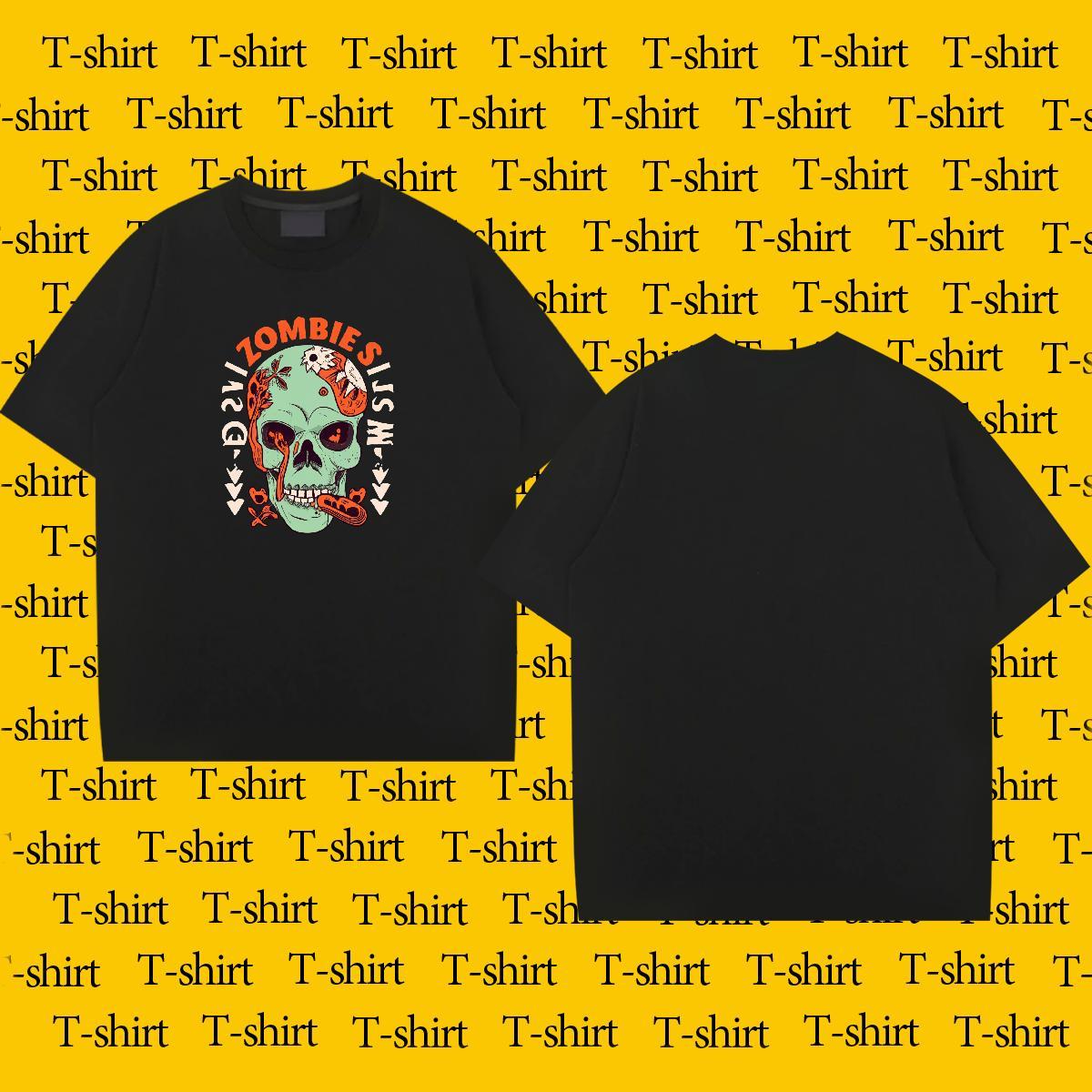 Wholesale T shirt skull Polos 100% Cotton 230g Daily Outfit Soft Custom Printed O-Neck Short Sleeve Mens Tshirts