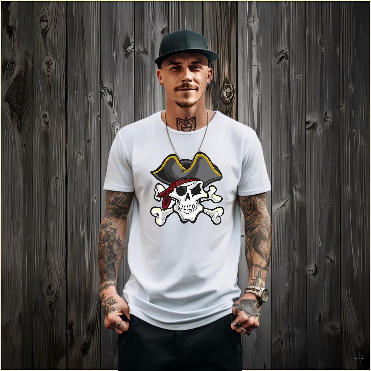 Classic T-Shirts for Men skull Tops Shirt 230g Pure Cotton Sport High Quality Graphic Short Sleeve O-Neck Mens Tshirts