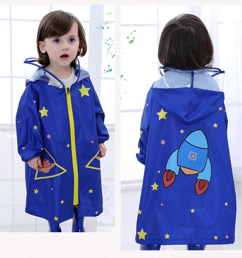 Fashion Toddler Rain Coat impermeable Children Rain Suitstudents Primary School Rain Coat Poncho Backpack raincoat for children Y240810