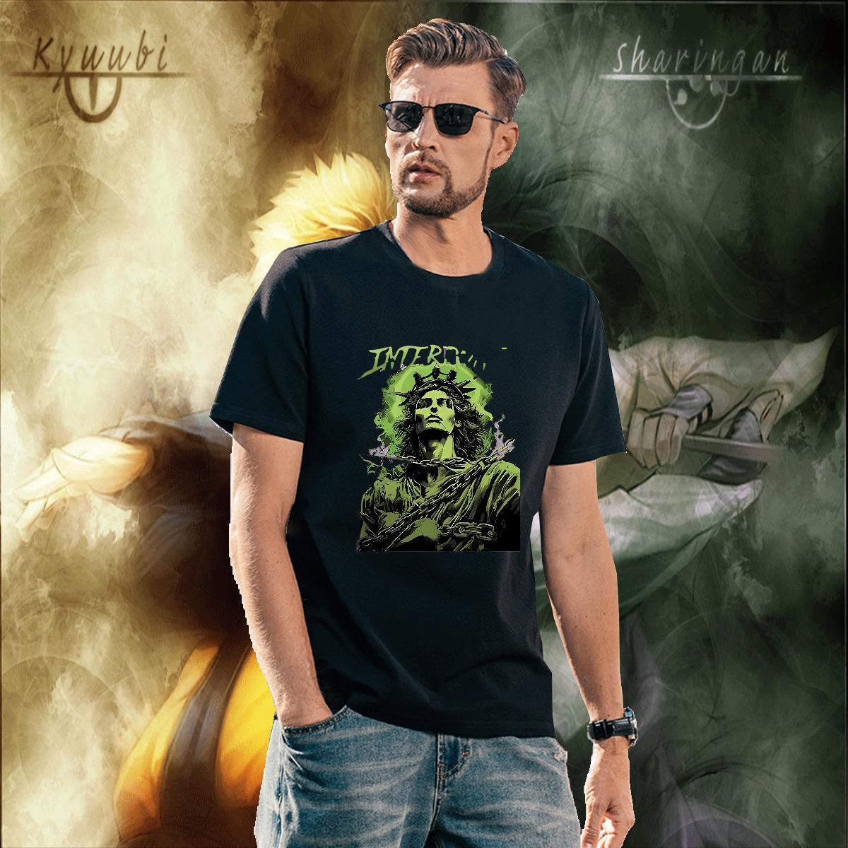 Fashion 100% Cotton 230g T Shirt For Man Sport Men Tops Tees Polos Breathable Crew Neck Designer Cartoon Print