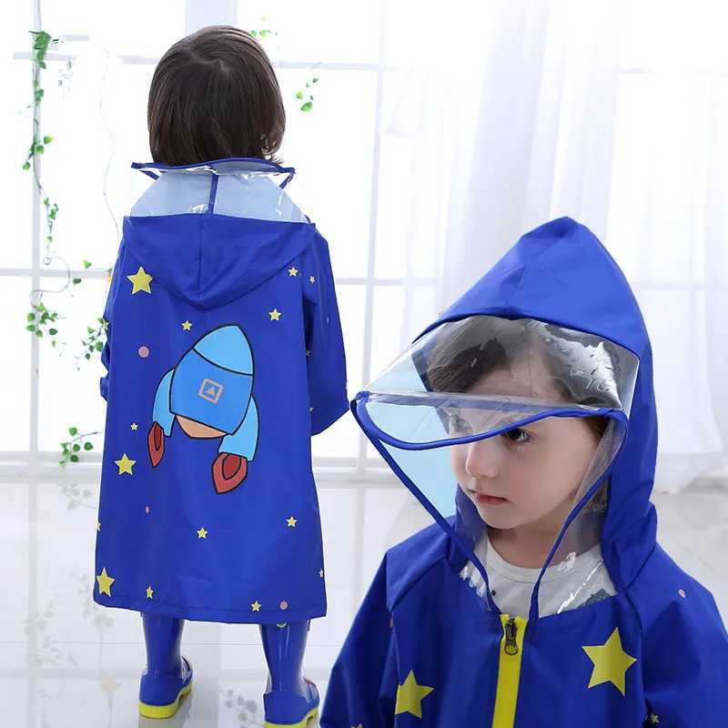 Fashion Toddler Rain Coat impermeable Children Rain Suitstudents Primary School Rain Coat Poncho Backpack raincoat for children Y240810