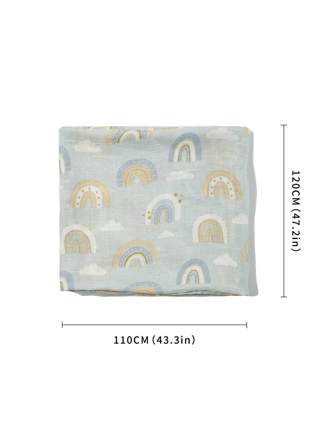 HappyFluent New 3-Piece Set 2-Layer Bamboo Cotton Soft Flat Skin Friendly Swallow Newborn Packaging Baby BlanketW240810