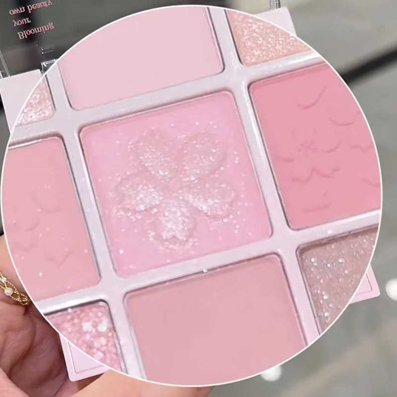 New Nine-color Eyeshadow Palette Glitter Pearly Matte Pigment Eye Shadow Long Lasting Sweet girl Peach makeup CosmeticCL240812