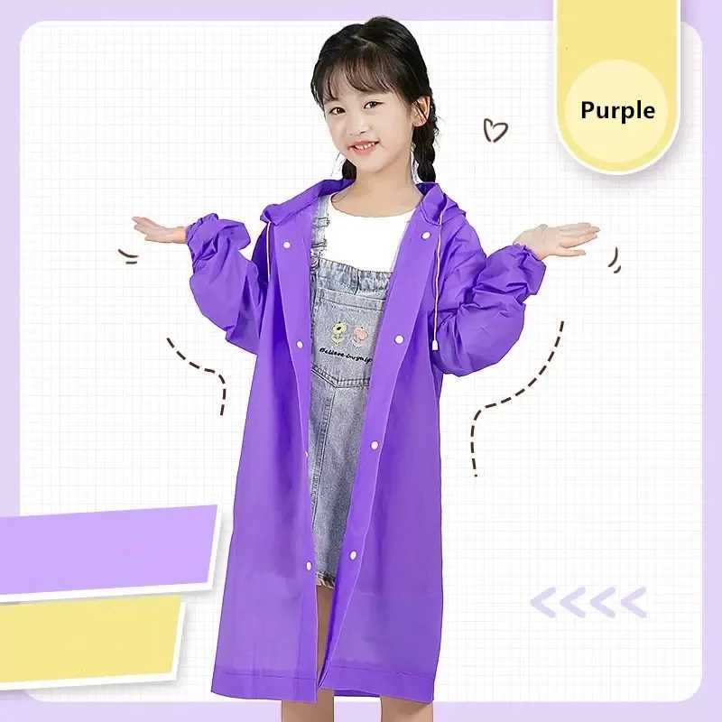 EVA Children Raincoat Thickened Waterproof Rain Coat Kids Clear Transparent Tour Waterproof Rainwear Student travel Rain Poncho Y240813