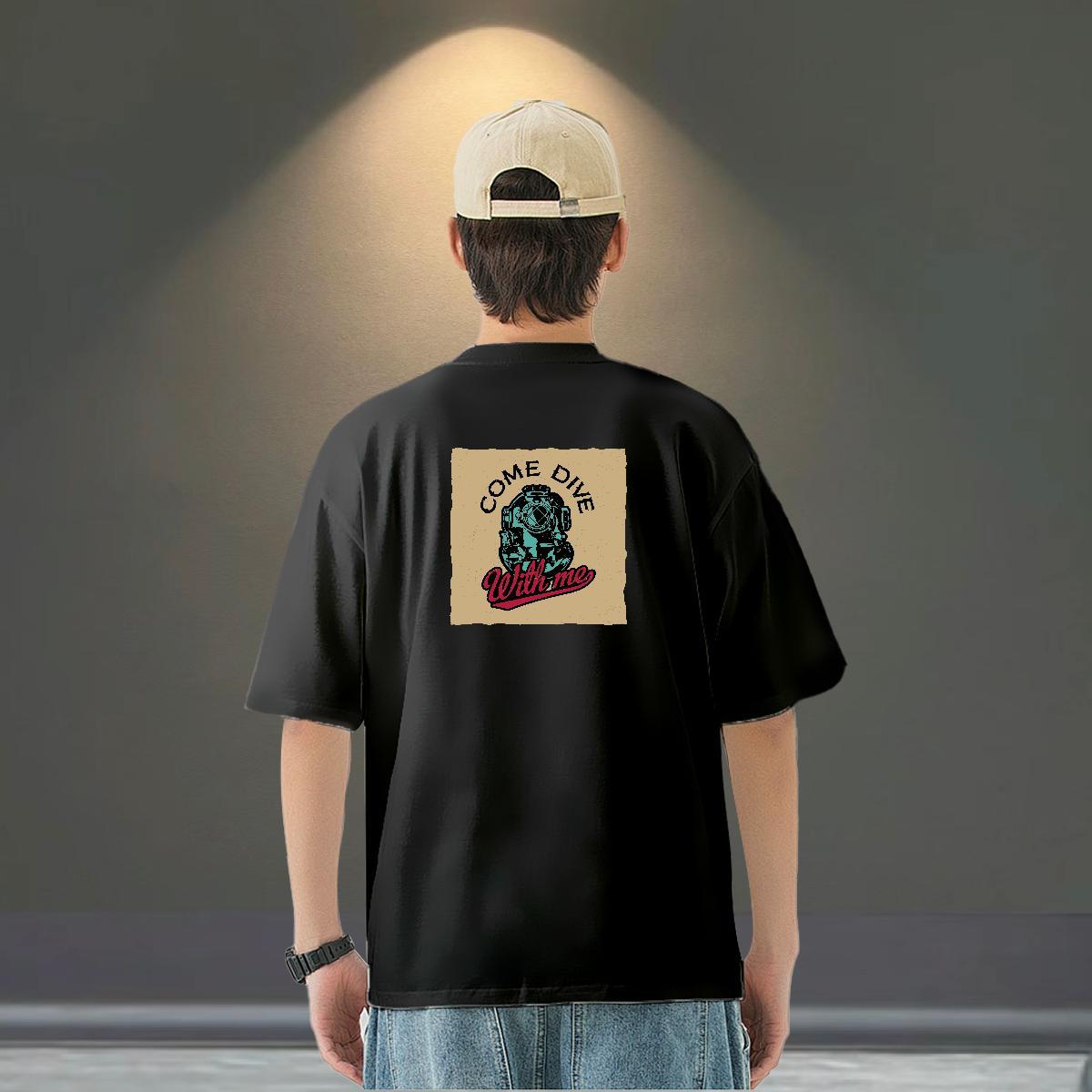 2024 Summer T-Shirts for Men camera Polos 230g 100% Cotton Spring Summer Cool Oversized Breathable Short Sleeve Tshirts