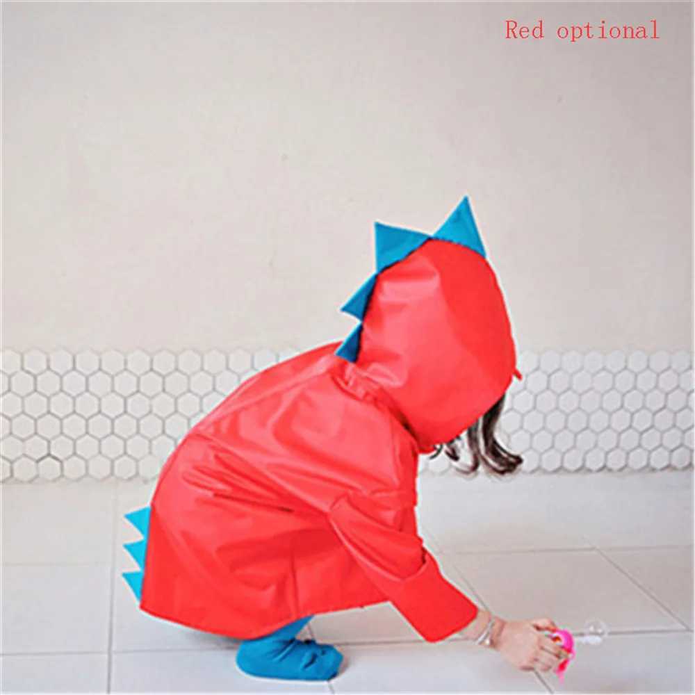 Outdoor student rain gear cute dinosaur polyester kid waterproof raincoat children baby waterproof cartoon boy girl poncho Y240810