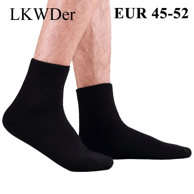 LKWDer 5 Pairs Mens Socks 98% Cotton High Quality Socks Men Large Big Plus Size 495051 Casual Business Sock Calcetines Hombre 240812