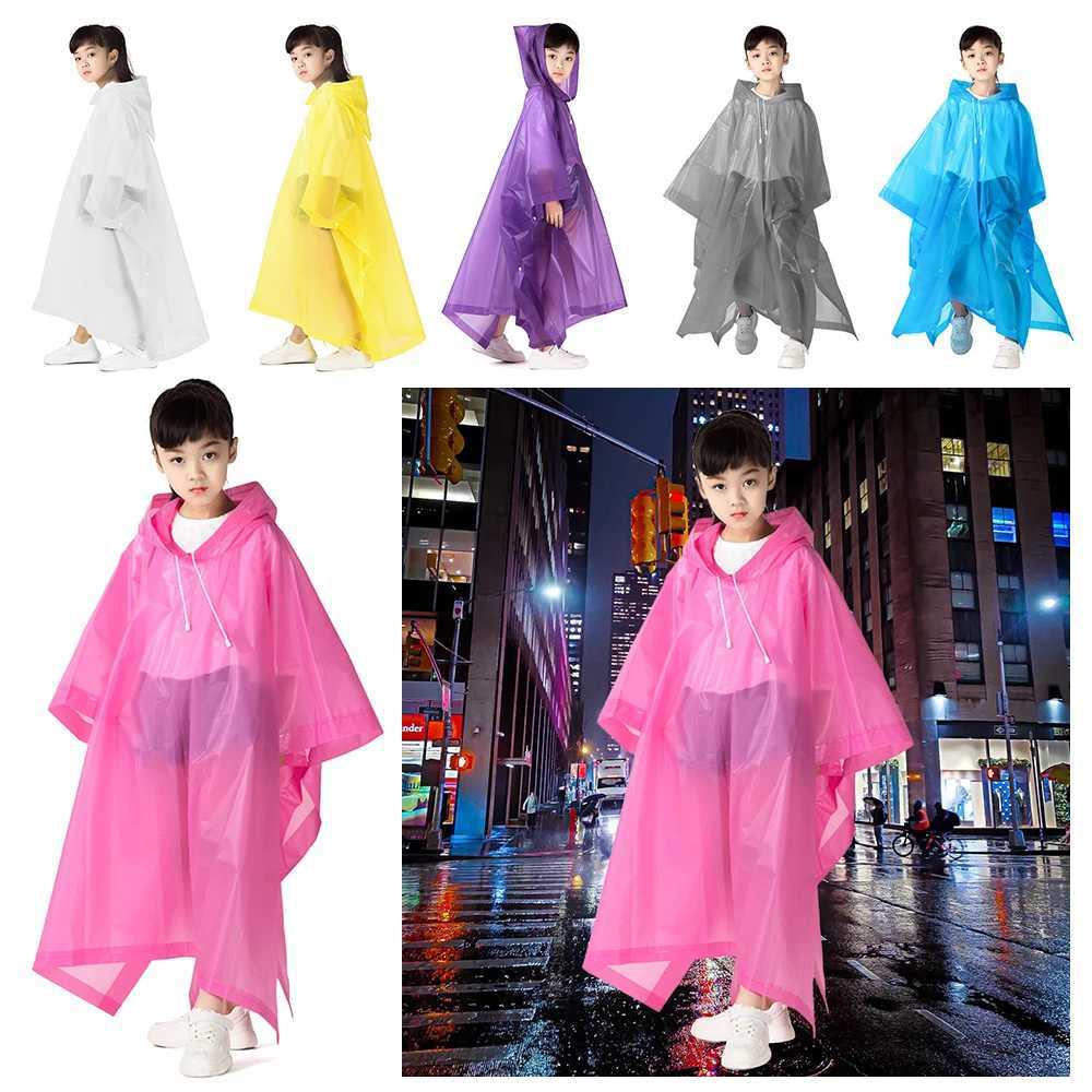 Non-disposable Rain Jacket Rain Ponchos EVA Thickened Waterproof Adult Men Women Children One-Piece Raincoat For outdoor Hiking Y240810