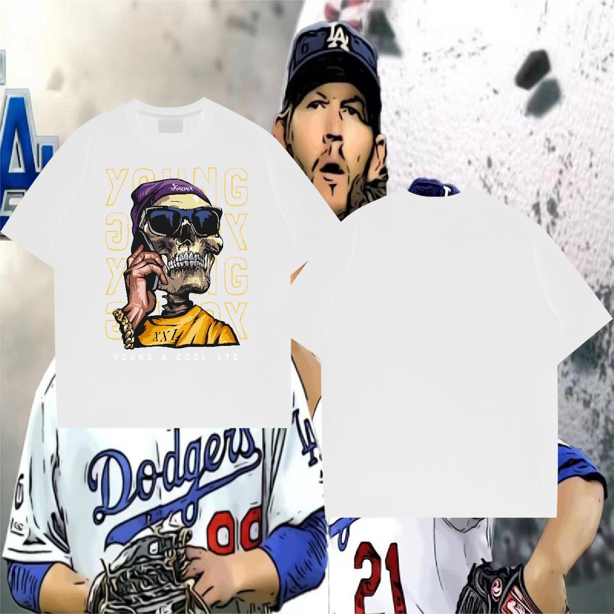 Designer Fashion Man T Shirts skull Tees Shirts 100% Cotton 230g Summer Casual Soft Custom Anime Pure Cotton Men Clothes T-Shirt