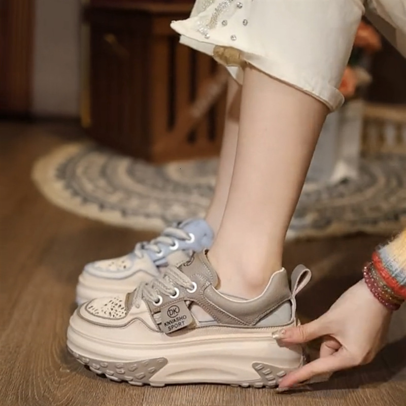 Ddmysports Thick Soled High Rise Sandals Women With A Small White Hollow Top New Breathable Sports And Leisure Dad Shoes For The Summer Of Outdoor Sho
