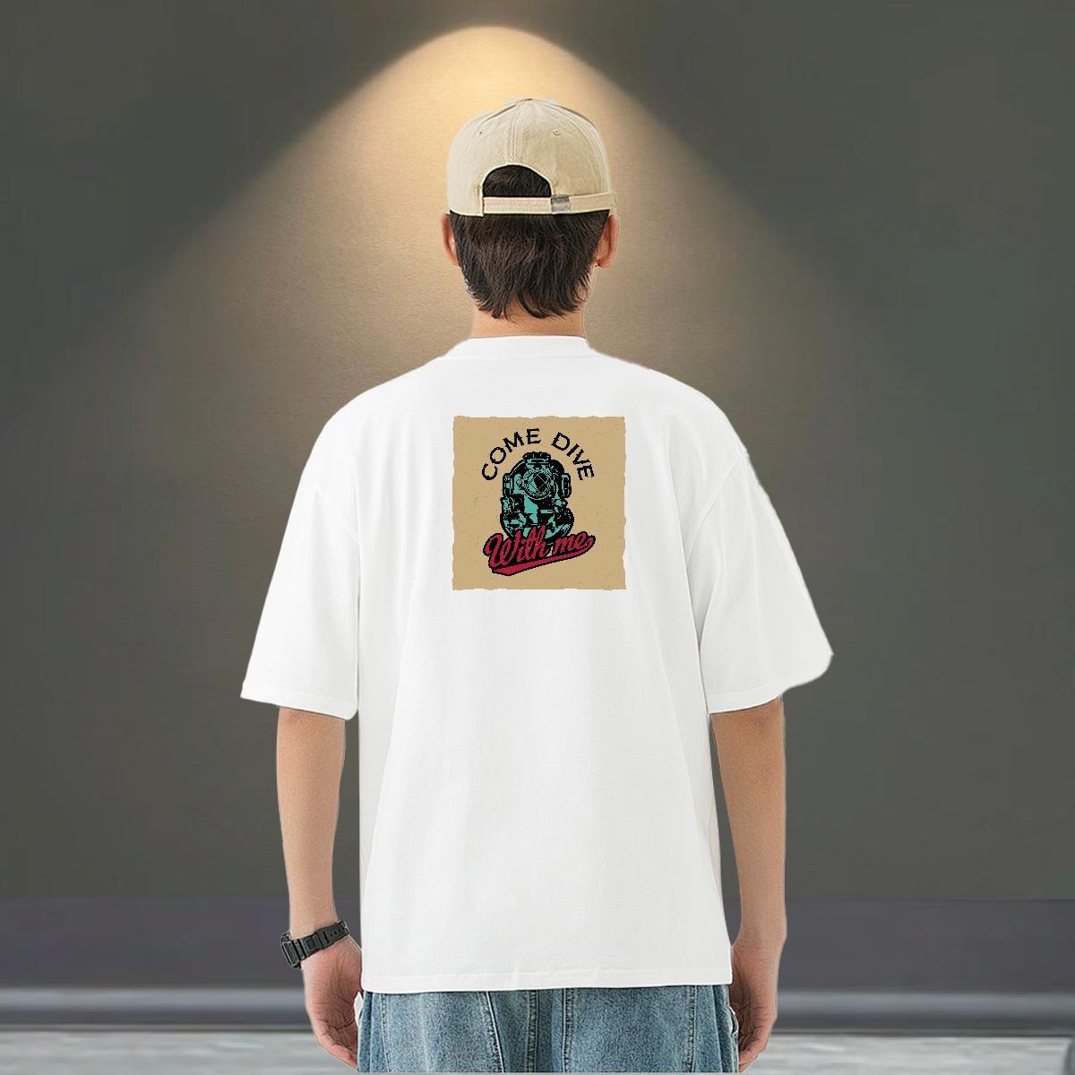 2024 Summer T-Shirts for Men camera Polos 230g 100% Cotton Spring Summer Cool Oversized Breathable Short Sleeve Tshirts